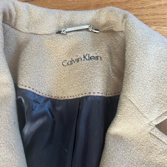 Calvin Klein Single Breasted Camel Peacoat Medium - Picture 3 of 3